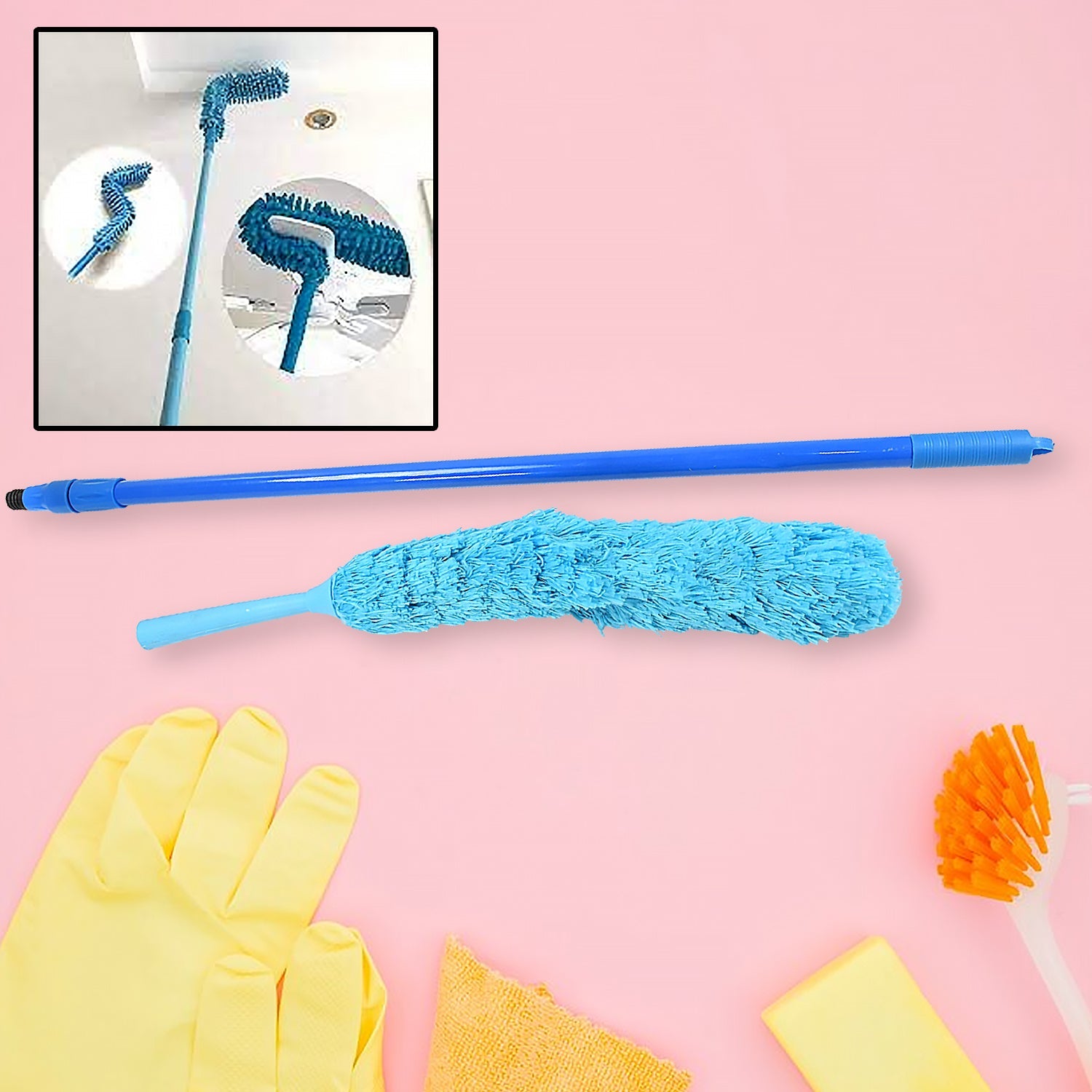 Adjustable Long Handle Microfiber Dust Brush – Foldable Ceiling & Appliance Cleaner Adjustable Long Handle Microfiber Dust Brush – Foldable Ceiling & Appliance Cleaner